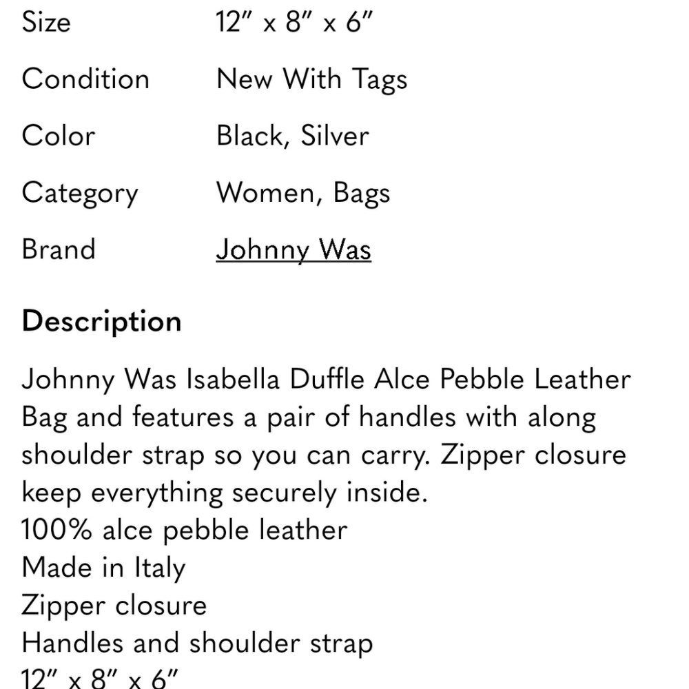 Johnny Was Alce Pebble Leather Duffle - Picture 11 of 11